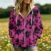 Women's Casual Floral Print Long Sleeve Hoodie with Pockets for Everyday Wear