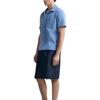 Zara Origins Series Heavyweight Lapel Casual Short Sleeve Shirt Men shirts Blue 4231418-981