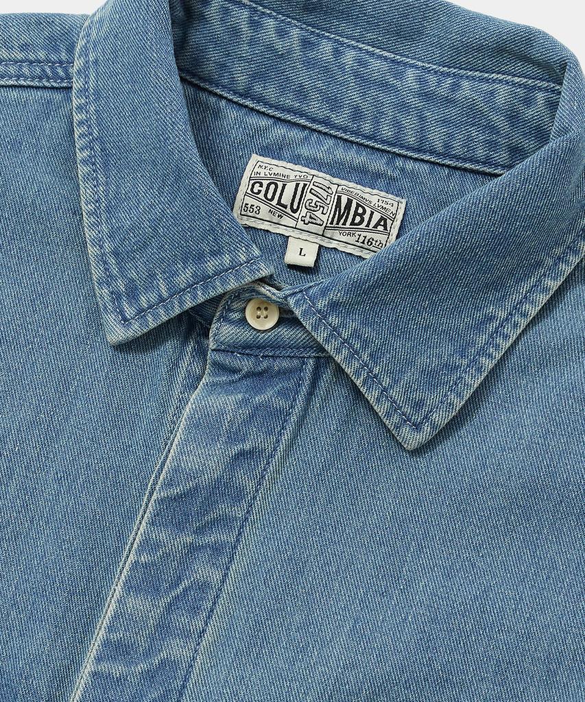 COLUMBIA UNIVERSITY Columbia Trajan Label Hidden Pocket Denim S/S Shirts Light Denim