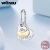 WOSTU 925 Silver DIY Tooth Charm Perfume Bottle Pendant Heart Flower Volleyball Bead Fit Original Bracelet Family Girl Jewelry