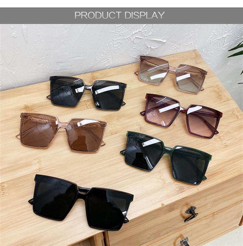 Neue Vintage Quadrat Übergroße Sonnenbrille Frauen Männer Marke Designer Transparent Gradienten Sonnenbrille Großen Rahmen Brillen UV400