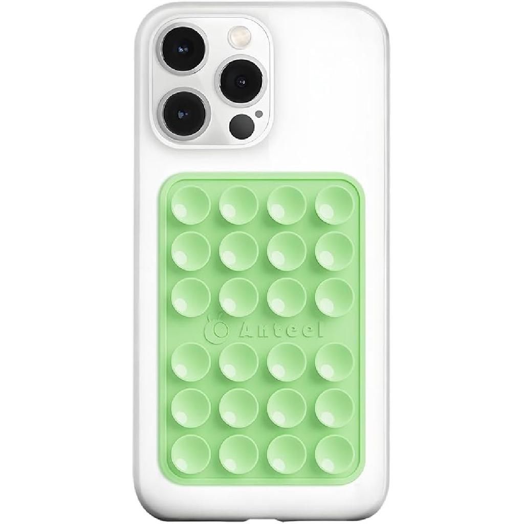 Anteel Medium-Sized Silicone Suction Phone Case Adhesive Mount, Durable, Hands-Free Sticky Phone Holder, Upgraded Thickened and Enhanced Suction