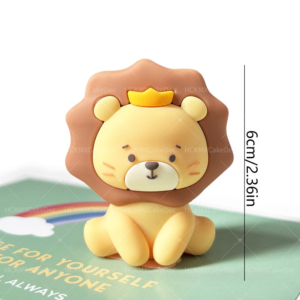 9PCS/1pc Safari Cake Topper Wild Animals-Lion Elephant Giraffe Cake Jungle Animals Wild One Cake Topper Birthday Party Decoratio