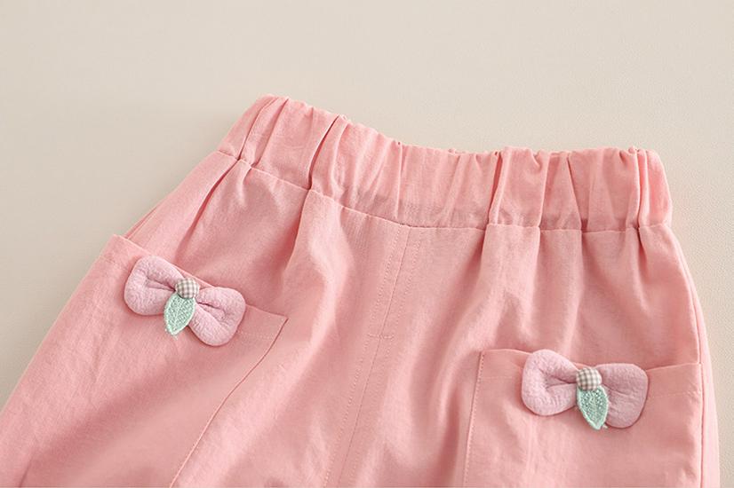 Korean Summer Baby Girl Doll Collar Short Sleeve Outfit Set