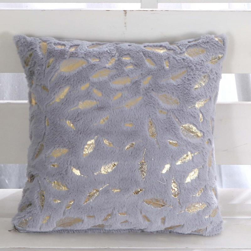 1Pc Plush Thick Leaf Pattern Soft Cushion Covers Sofa Couch Pillow Pillowcase 43x43CM
