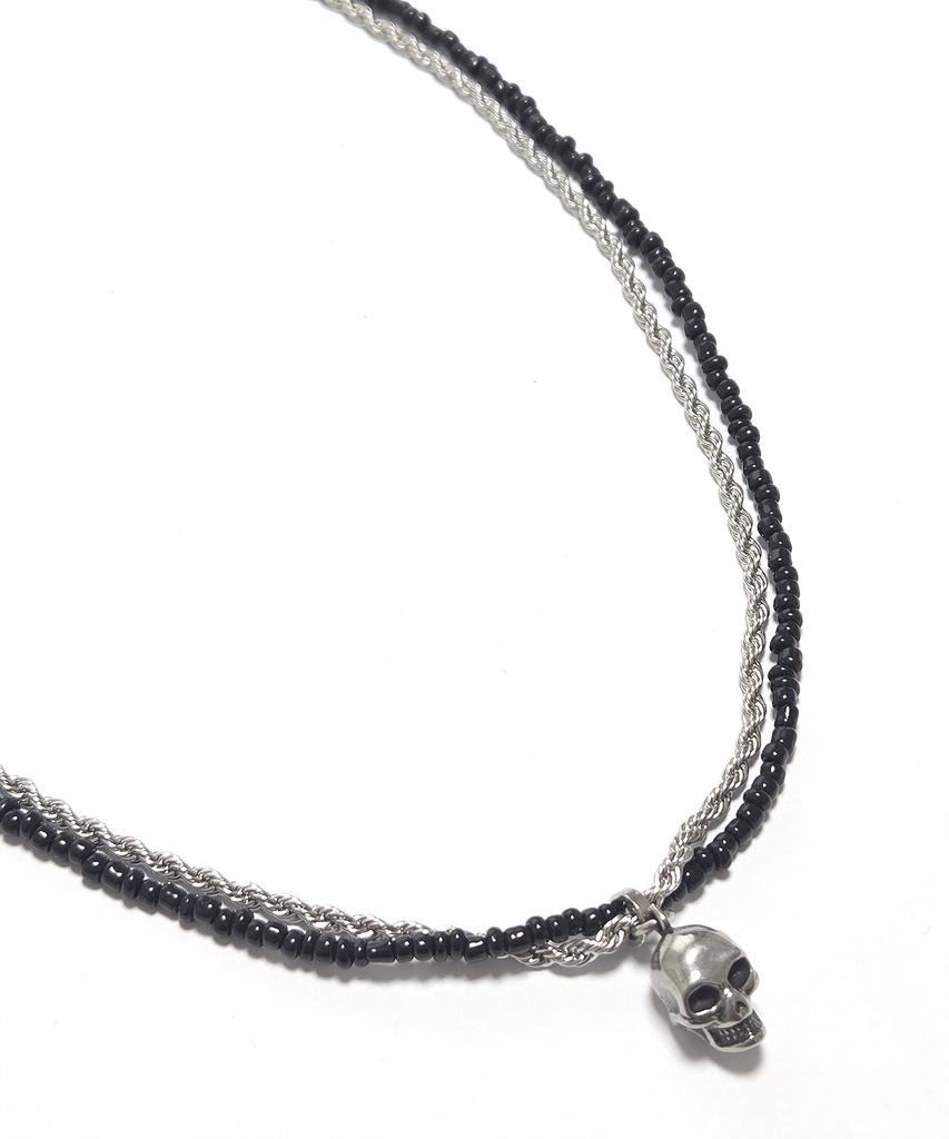 Vlack Veast Skull Double String Necklace _ Jw4509