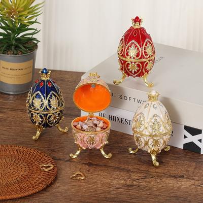Electroplated Diamond-inlaid Metal Jewelry Box, Craft Item, Decorative Piece, Creative Accessory, Gift for Girls, Display Piece