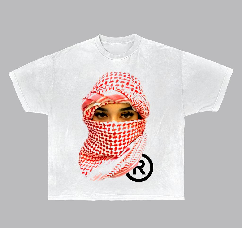 Retro Middle Eastern Girl Keffiyeh Oversized Y2k Graphic Tee Cotton Unisexs Unisexs Tshirt Summer Streetwear