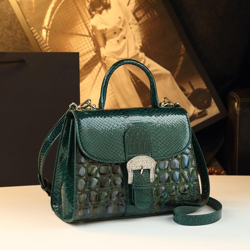 Handbag Luxury Designer Crocodile Pattern Women s Bag  Fashion Shoulder Bags Diamond Button Crossbody Bag