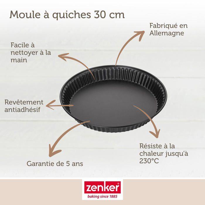 Moule à quiche - zenker - 30 cm - acier inoxydable - antiadhésif - noir