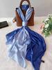 [BYSIFA] Long Satin Silk Scarf Winter Ladies Gradient Green Scarf Shawl Top Grade Brand Scarves Simple Plain Head Scarf 180*90cm