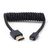 HD to Micro HD/MINI HD/HD Coiled Cable 1080P 4K 60Hz High-Speed High-Definition Television Cable for Monitor Computer |Black Re