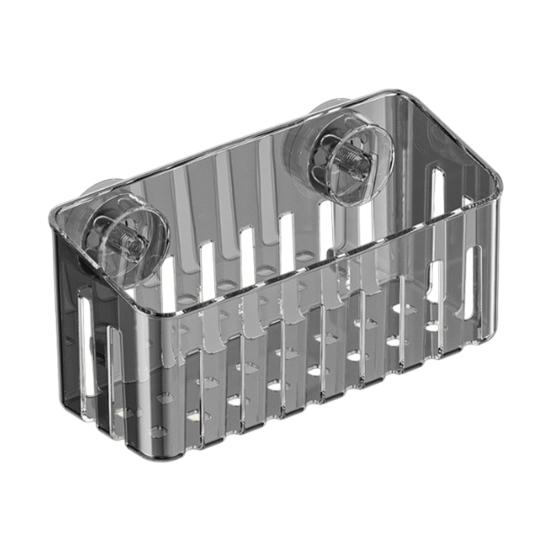

Suction Cup Sink Drain Rack Quick Drain Hollow Design Kitchen Sink Organizer for Sponges Brushes Soap rectangular