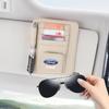 Car PU Leather Sun Visor Sunglasses Ticket Card Storage Bag Accessories For Ford ST Line Focus Fiesta Puma Ranger Kuga MAX F150