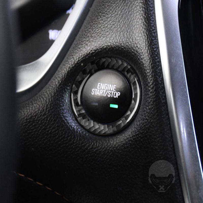 Real Carbon Fiber Car Accessories Engine Start Cover Soft Sticker For Chevrolet Traverse RS LT 2018