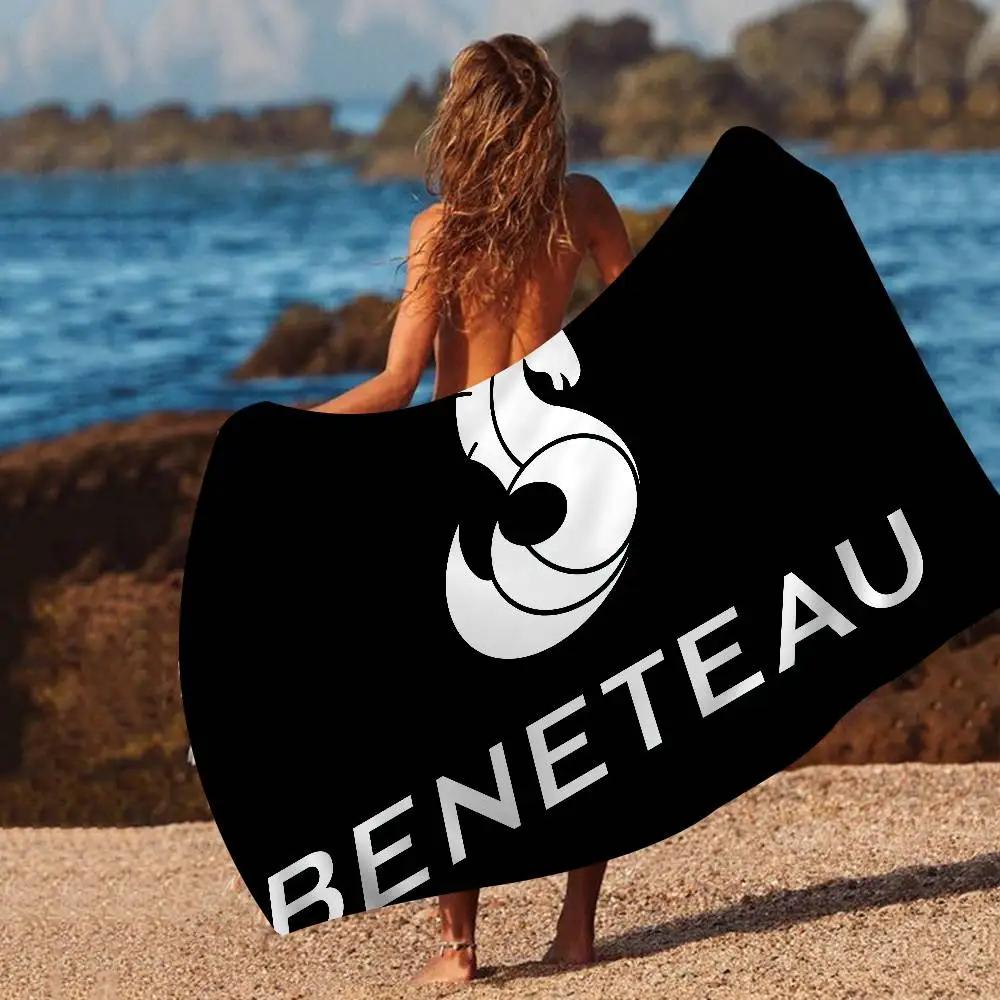 B-BENETEAU Logo Grande Asciugamano da Spiaggia in Microfibra Asciugatura Rapida Asciugamano da Spiaggia Sabbiosa Asciugamano per Piscina per Viaggio Piscina Nuoto Yoga
