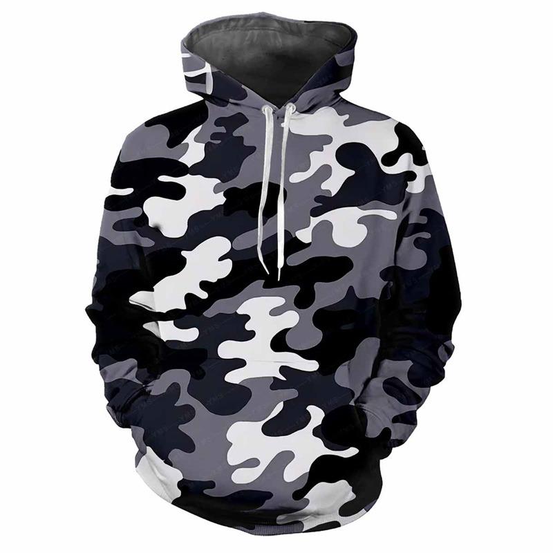 Jungle Camouflage Printed Hoodie Men Spring Autumn Street Sweatshirt Loose Casual Outdoor Sports Top Long Sleeve Hoodies