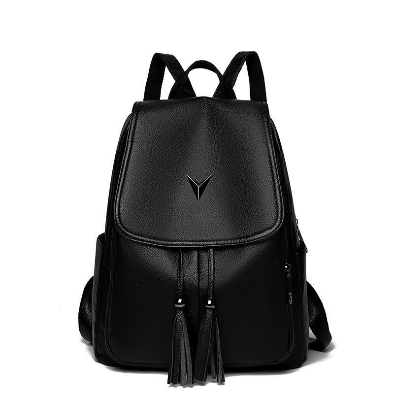 Schoolbag New Korean Version Fashion Women's Bag Large Capacity Soft Texture Women's Backpack Multi-purpose Middle-aged Simple Mother Bag