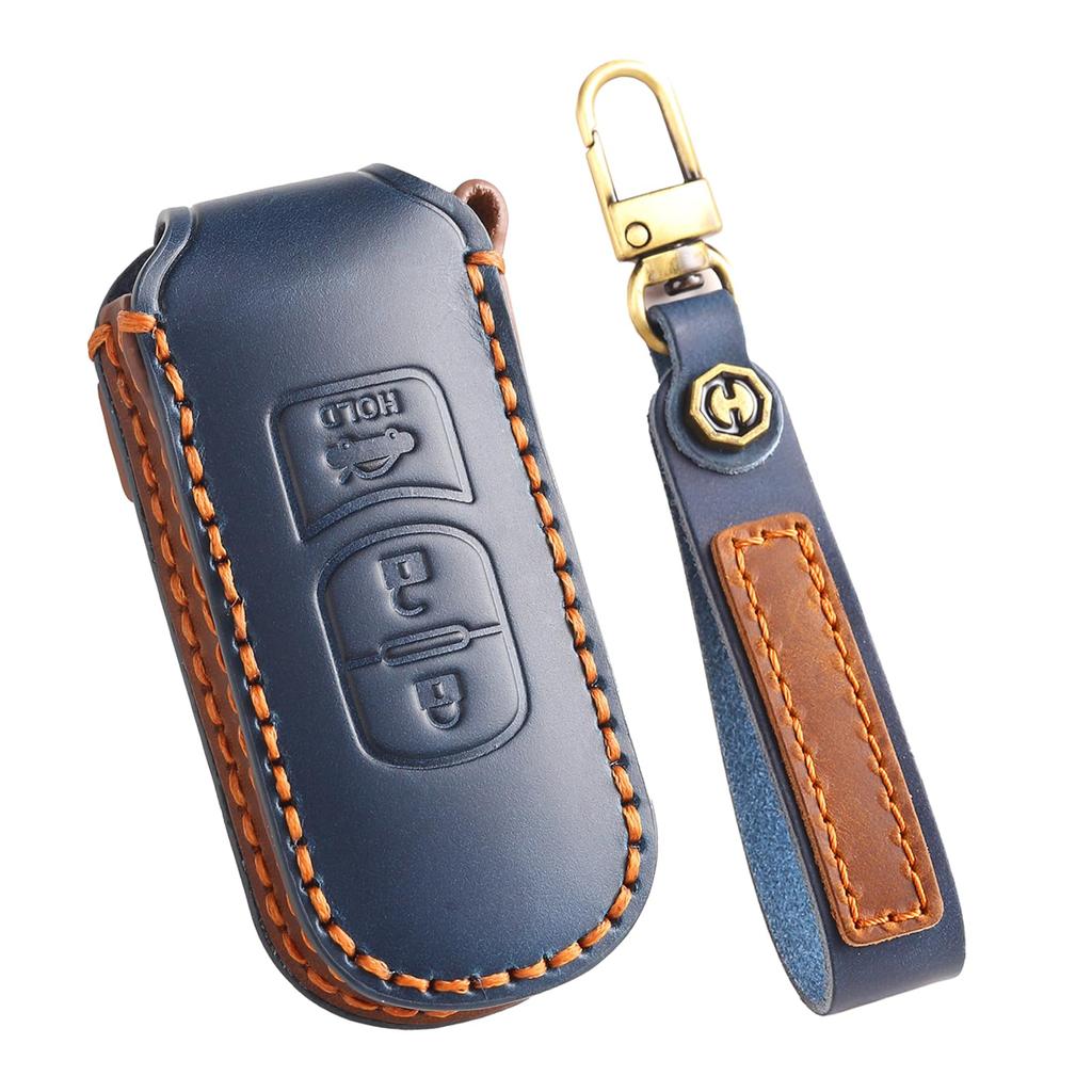 [ontto] Mazda Key Case, Key Holder, Key Cover, Leather, Compatible with CX-3, CX-7, CX-8,