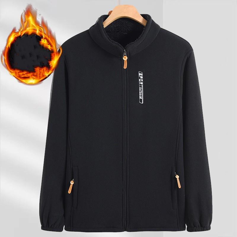 Men's Fleece-Lined Oversized Stand-Up Collar Sweatshirt for Fall/Winter Casual Activewear for Middle-Aged and Elderly Men