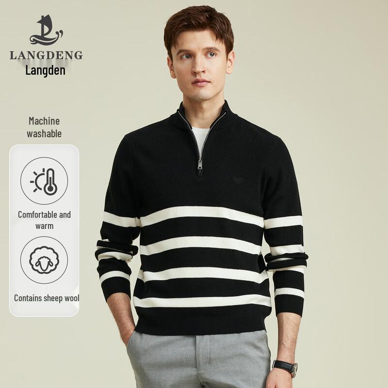 Men s Washable Wool Blend Quarter-Zip Sweater XL