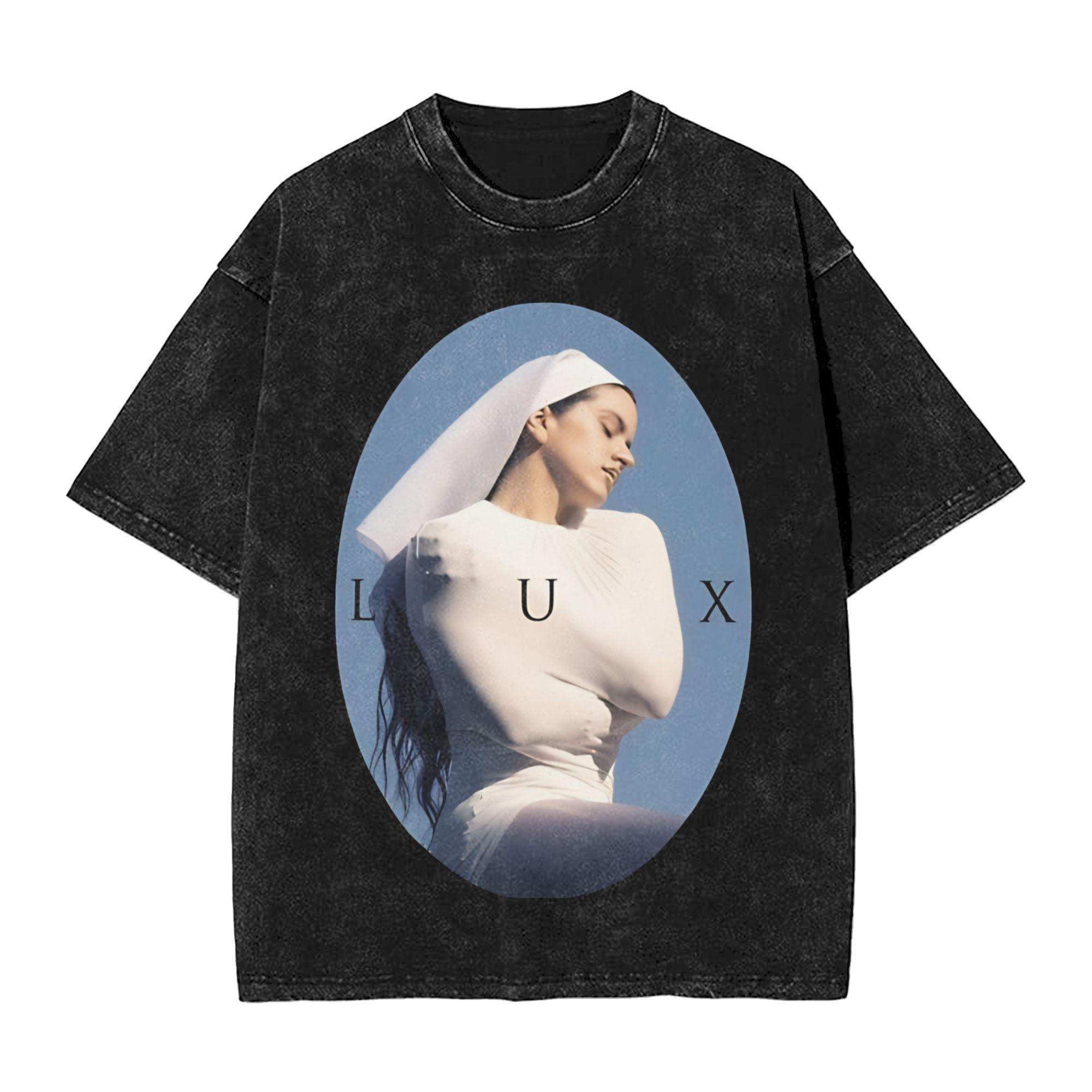 

LUX Rosalia Spain singer Concert Washed Shirts Outfit Oversize TShirt Unisex Women Tees 2XL