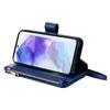 For Samsung Galaxy A55 5G Magnetic Leather Case Mobile Cover with Detachable Zipper Wallet Strap