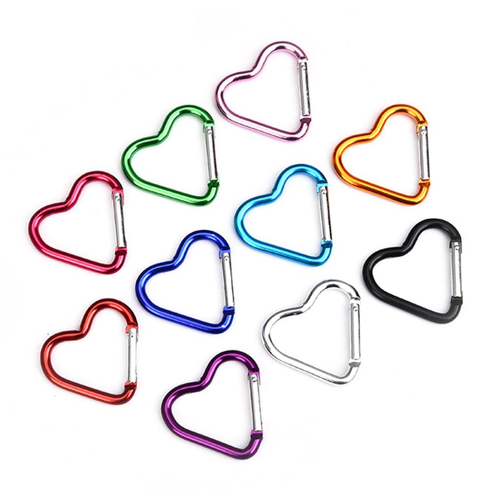 Aluminiumlegierung Outdoor Herzform Karabiner Schlüsselanhänger Clip Ringe Kletterclips Federkarabinerhaken Langlebiger Karabiner