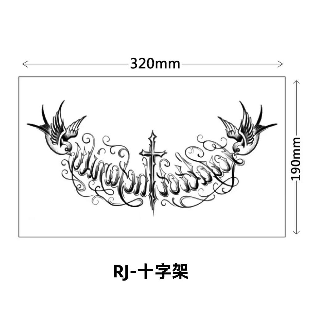 Über die Schulter Drache dreiseitiger Buddha Blume Brust Tattoo Aufkleber, neuer Halbarm-Buchstaben Anti-Schweiß Tattoo Aufkleber