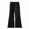 Pantaloni da uomo a zampa d'elefante micro stretta, tinta unita, larghi, casual, drappeggiati, dritti, non stirabili, neri, a gamba larga, da abito