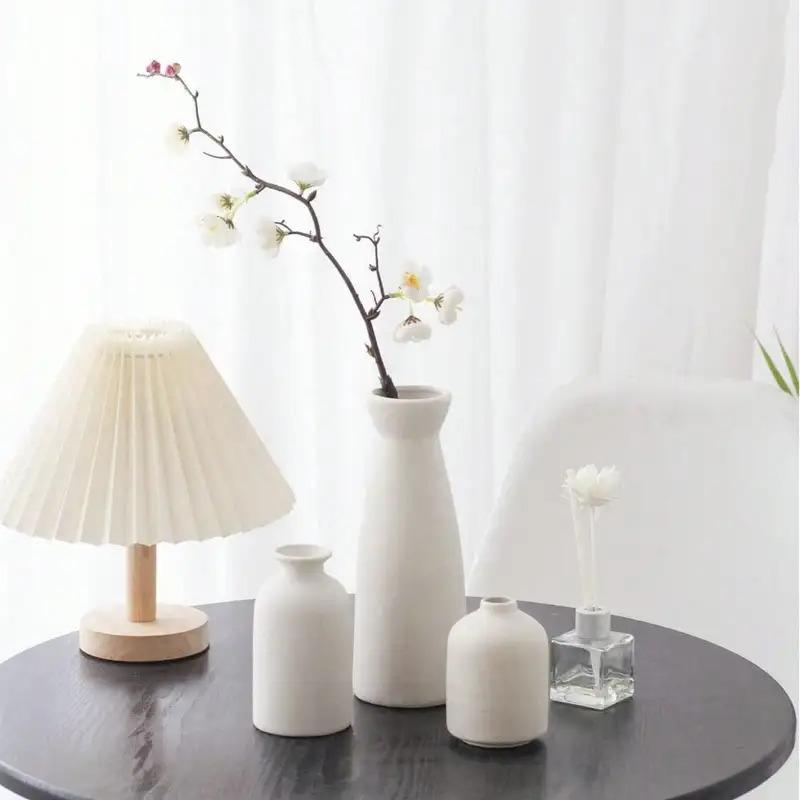 Set of Three Bohemian Ceramic Vases for Home Decor Living Room Bookshelf Dining Table Decorative Accessories