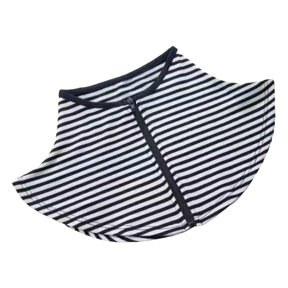 Nouveau Col Faux Col Zippé Protection Solaire Mince Faux Col Châle Foulard Rayé
