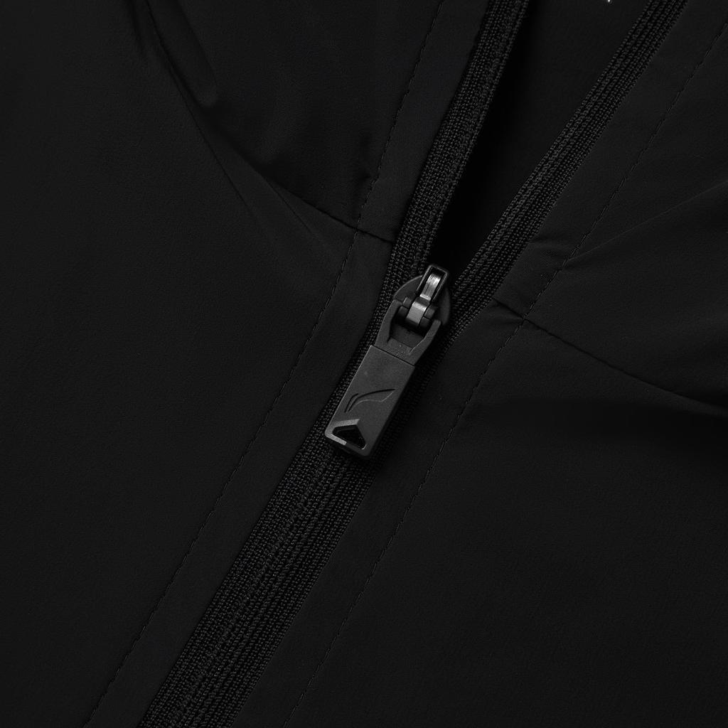 Li Ning Running Series Solid Color Zipper Hooded Comfortable Breathable Versatile Mirror Sun Protection Sports Jacket Men Jacket Black AFDV249-1