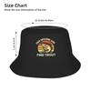 Fish Around And Find Trout Bucket Hat  Hawaii Fisherman Caps Breathable Travel Hiking Sun Hats For Couple Casual Pattern Cap