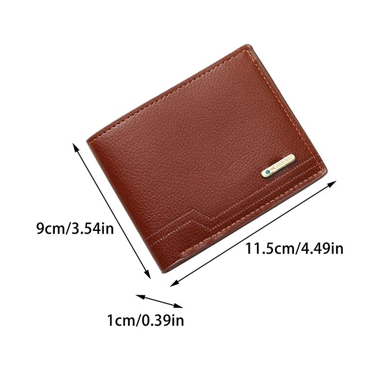 Men Short Bifold Faux Leather Masculina Credit Id Card Holder Wallet Billfold Purse Clutch Solid Hombre Business