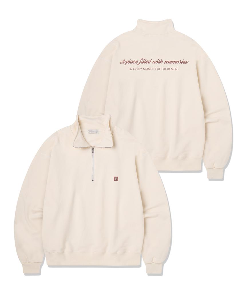 BAKKEN [Men] B Logo Balloon Fit Half Zip-Up Sweatshirt Bk5973 (3 Colors)