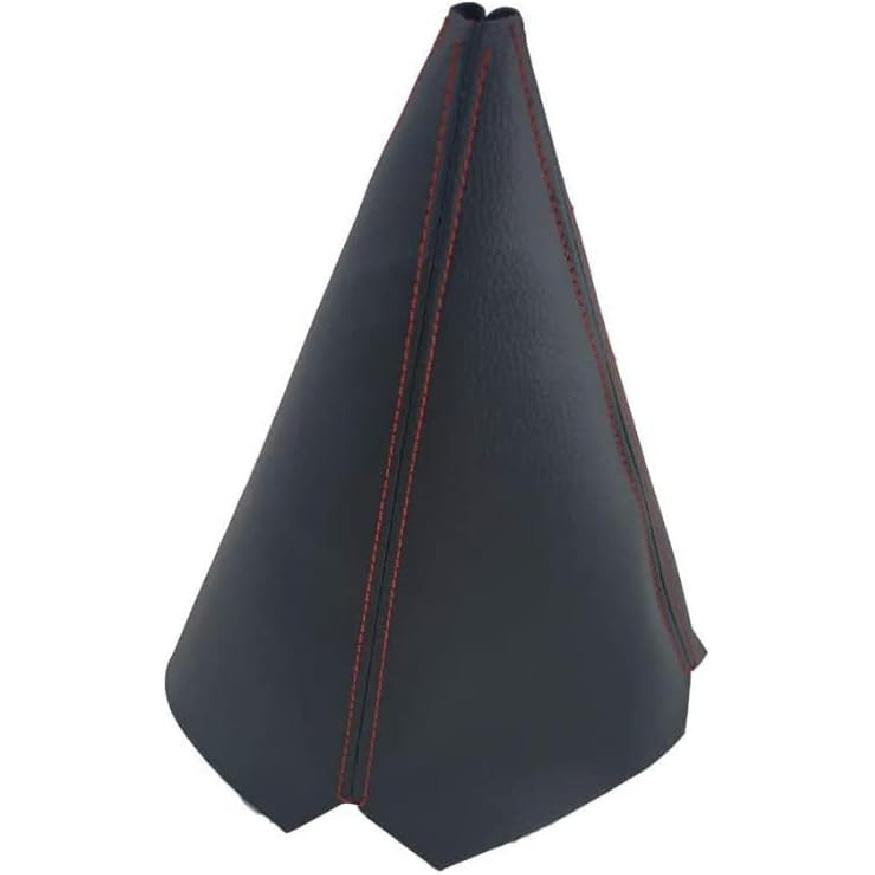 Universal Car Shift Knob Boot Dust Cover, Shift Boot Cover, Made of Pu Leather with Black Seams Red Seams and Blue Seams (Black) красный