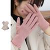 Soft Bow Anti-cold Mittens Faux Cashmere Elasticity Finger Mittens Soft Thickened Gloves  Outdoor