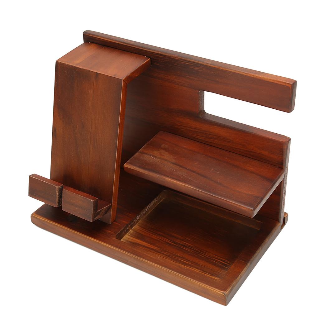 Phone Docking Station Wood Multifunction Key Wallet Stand Glasses Storage Holder for Desktop