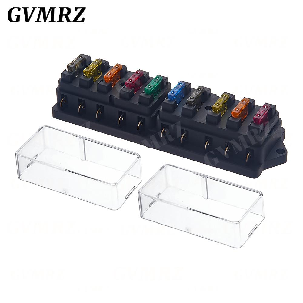 4/6/8/12 Way Car Fuse Box Car Fuse Holder Car Truck Auto Blade Fuse Box with 4/6/8/12 Fuses for 12V 24V ATO Standard Circuit