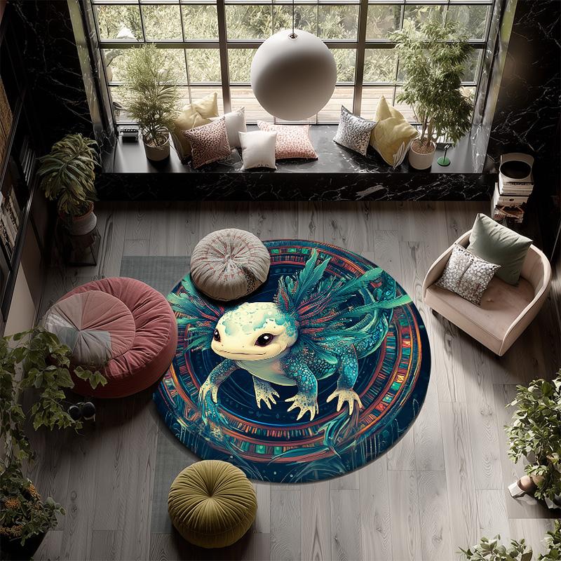 Salamander,Round Area Rug,Carpet Rug for Living Room Bedroom Sofa Playroom Decor,Non-slip Floor Mat