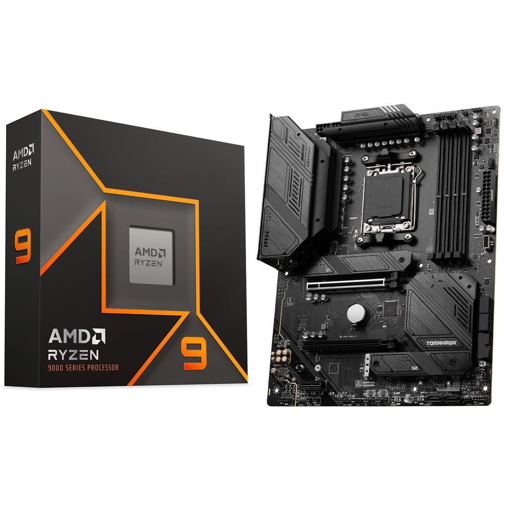 ASK Special MSI Motherboard MAG B650 TOMAHAWK WIFI X AMD Ryzen 9 9900X PC B650 CPU Set PC8678 Set 100-100000662WOF Custom-Built