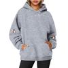 Women's  Long Sleeve Printed Top Solid Color Hoodie