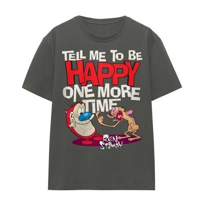 Ren & Stimpy Unisex Adult Tell Me To Be Happy T-Shirt