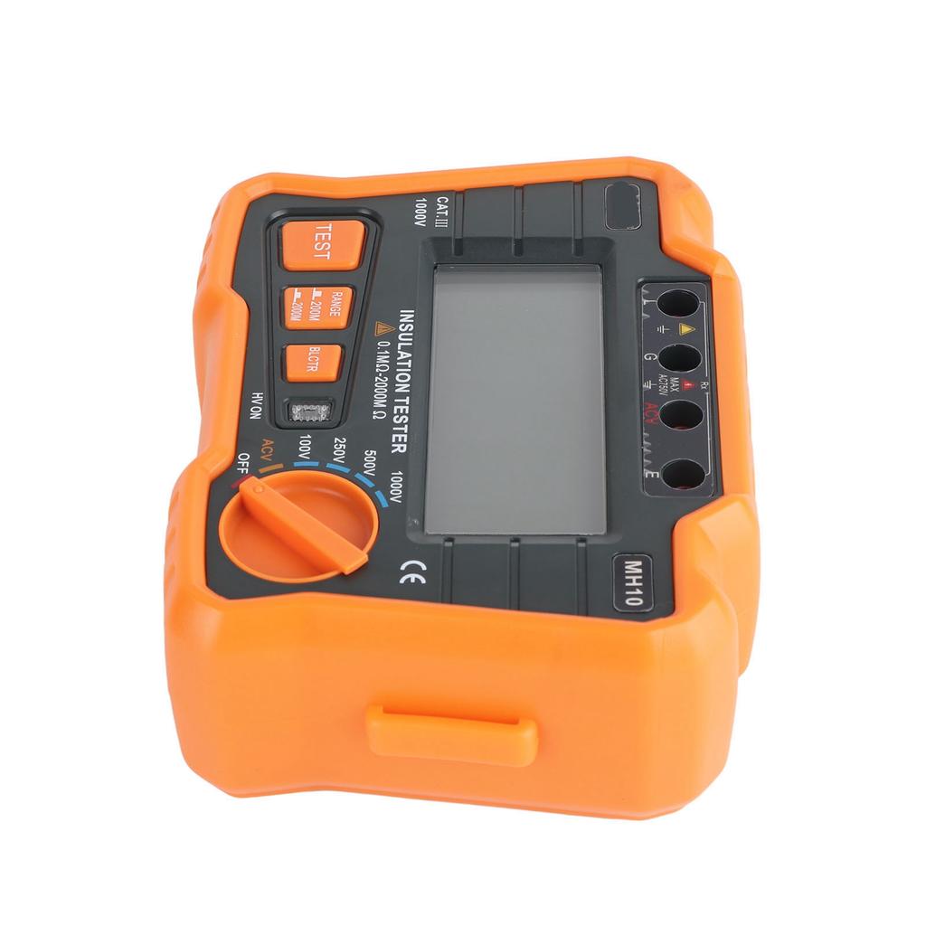 Digital Megohm Meter Electrical Earth Resistance Insulation Tester High Accuracy MH10 Orange