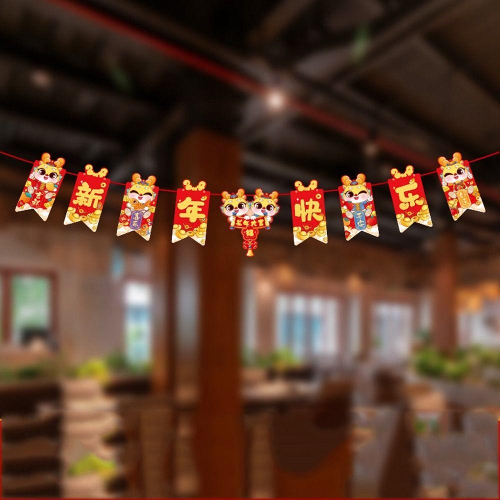 

Paper Craft Spring Festival La Flag Handmade New Yea Flag Pendant Scene Layout