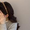 Small Gold Medal Colored Woolen Velvet Faceband - Simple Autumn/Winter Pure Color Thin Style Headband for Hair