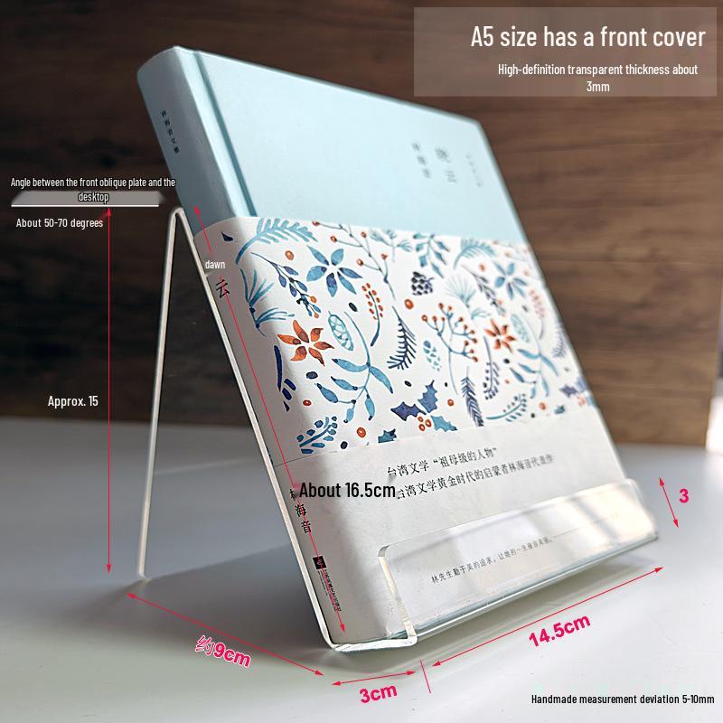 Acrylic Book Display Stand - Transparent Desktop Document Holder and Shelf