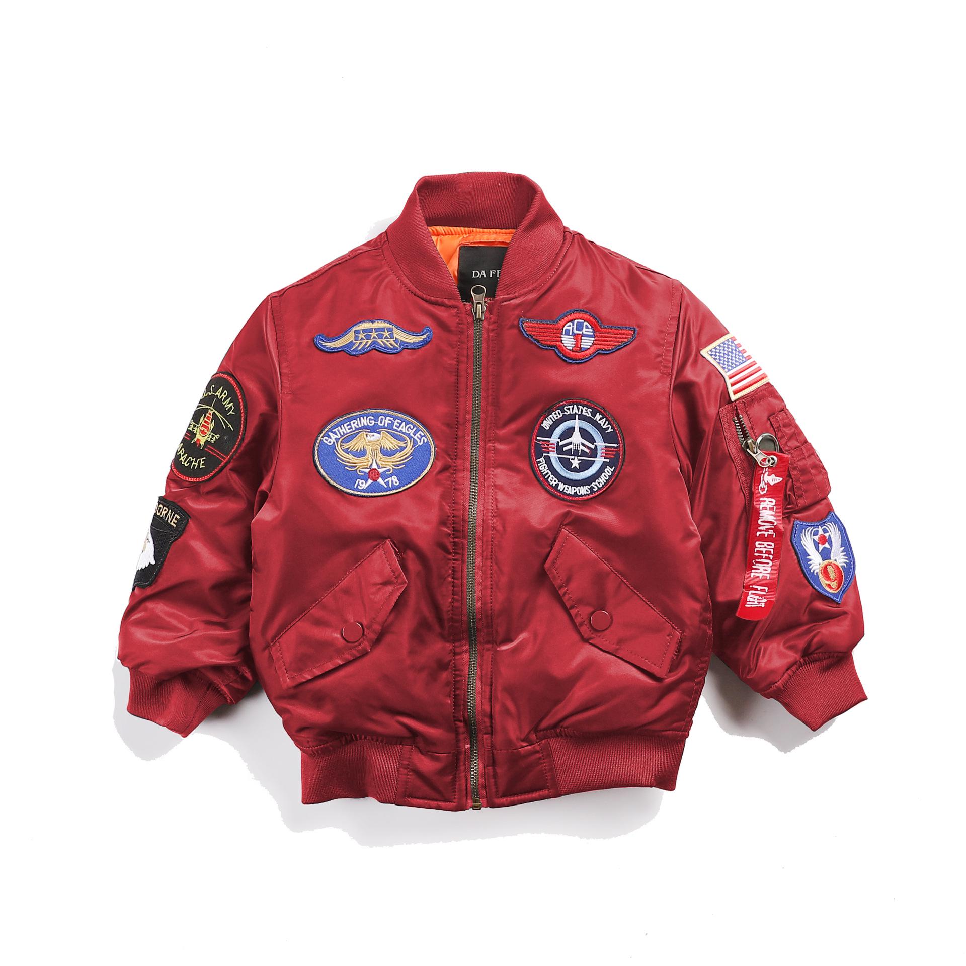 

Дитяча куртка пілота TOPGUN від Norman: Потовщене осінньо-зимове робоче бейсбольне пальто для хлопчиків та дівчаток, розміри S-M-L. 105 cm