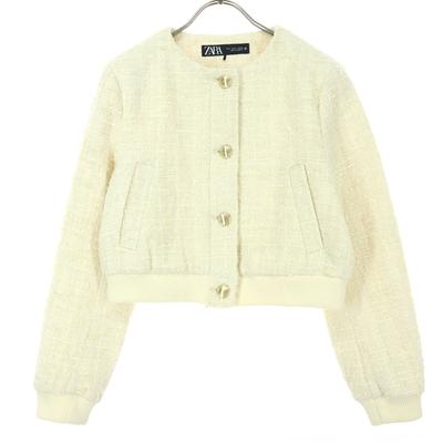 Beauty Products Ribbed Cuffs, Short Length, Gold Buttons Tweed Jacket Women Used